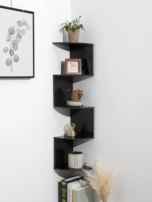 2/4/5 Layers Wooden PVC Corner Shelf Burlywood Storage Shelf Boho Home Decoration Floating Wall Organizer Room Decors Aesthetic - Image 11