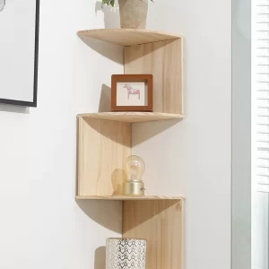 2/4/5 Layers Wooden PVC Corner Shelf Burlywood Storage Shelf Boho Home Decoration Floating Wall Organizer Room Decors Aesthetic - Image 12