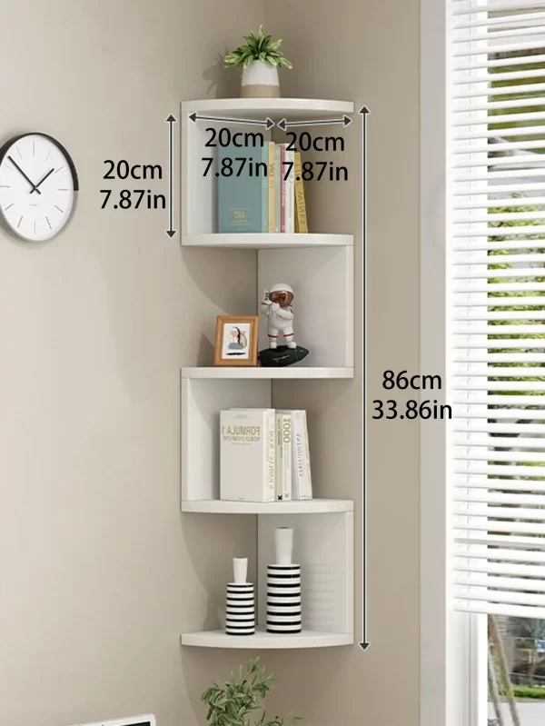 2/4/5 Layers Wooden PVC Corner Shelf Burlywood Storage Shelf Boho Home Decoration Floating Wall Organizer Room Decors Aesthetic - Image 7