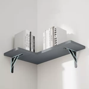 Rustic Paulownia Wood Wall Shelves for Bedroom Living Room Kitchen Laundry Room Floating Corner Shelf for Storage Decoration - Image 2