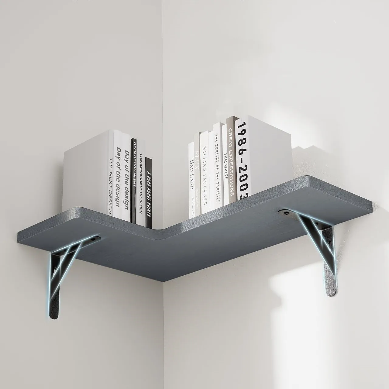 Rustic Paulownia Wood Wall Shelves for Bedroom Living Room Kitchen Laundry Room Floating Corner Shelf for Storage Decoration - Image 2