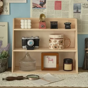 Solid Wood Cosmetics Storage Rack Multifunctional Organizer Desktop Cup Sample Storage Box Multi-layer Wooden Retro Storage Rack - Image 5