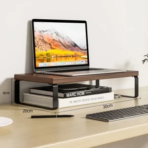 Wooden Monitor Lifting Rack Base Support Cushion Rack Computer Heightening Bracket Office Multifuncte Desktop Storage Rack - Image 4